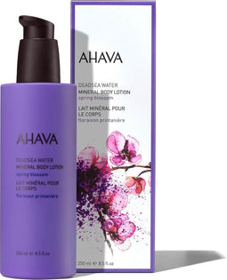 AHAVA Mineraal Bodylotion - Lente bloesem | Hele Dag Hydratatie & Huidtextuur Verfijning | Helpt tegen Uitdroging | Lotion voor dames & heren | Moisturizer voor een droge huid & gezicht - 250ml