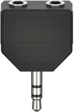 Hama 00205191 - Jackplug Audio Adapter - 2x Jackplug female 3,5 mm - 1x Jackplug male 3,5 mm - Zwart