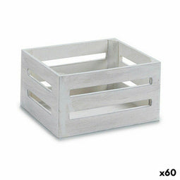 Decoratieve Doos Wit Hout 16 x 8 x 11 cm (60 Stuks)