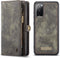Caseme - vintage 2 in 1 portemonnee hoes - Geschikt voor Samsung Galaxy S20 FE- Zwart
