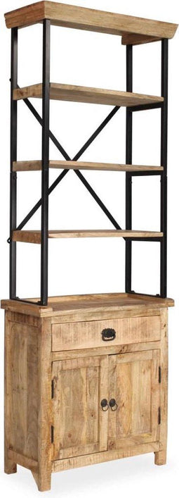 vidaXL - Dressoir - met - schappen - 65x30x180 - cm - massief - mangohout
