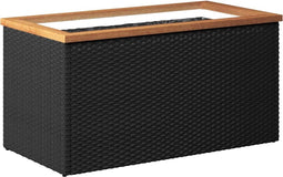 vidaXL - Plantenbak - 80x40x40 - cm - poly - rattan - zwart