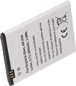 AccuCell Accu AK-V34 - Li-ion batterij 940mAh - Beschermende elektronica