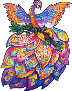 UNIDRAGON Houten Puzzel Voor Volwassenen Dier - Sprookjesvogel - 107 stukjes - Small 18x23 cm