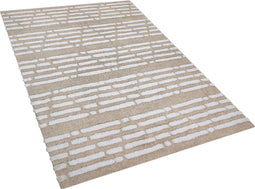 AHIRLI - Laagpolig vloerkleed - Beige - 120 x 180 cm - Katoen