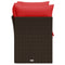 Tuinbank 2-zits met kussens poly rattan bruin