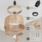 tectake® Plafondlamp Lignea Lux - Hanglamp Boho stijl - Ø46 x 32 cm - Jute lampenkap - 40W - Decoratieve verlichting woonkamer slaapkamer eetkamer