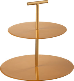 J-Line bord 2 Lagen - rond - metaal - oker