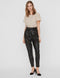 VERO MODA VMEVA MR LOOSE PAPERBAG COATED P GA NOOS Dames Broek - Maat M X L32 - High Waist - Strikdetail