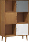 vidaXL - Boekenkast - MOLDE - 90x35x133,5 - cm - massief - grenenhout - bruin