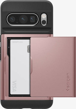 Spigen Slim Armor CS - Back Cover - Versterkte valbescherming met opbergvak - Roze Goud
