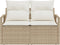 vidaXL - 2-Zits - Tuinbank - met - Opbergruimte - en - Kussens - - - Beige - Poly - Rattan