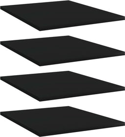 vidaXL - Wandschappen - 4 - st - 40x50x1,5 - cm - bewerkt - hout - zwart