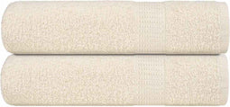 vidaXL - Handdoeken - 2 - st - 50x100 - cm - 360 - g/m² - 100% - katoen - crèmekleurig