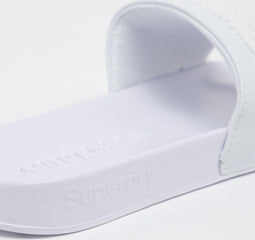 Superdry High Build Logo Pool Slide - Dames Slippers - Gewatteerde band en zool - Wit - Maat 36/37