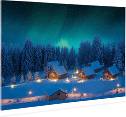 My Village | Achtergronddoek noorderlicht | 76x56cm