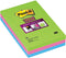 Post-it® Super Sticky Notes, Limoen, Fuchsia, Turkoois, Gelijnd, 102 x 152 mm, 3 Blokken, 90 Blaadjes/Blok