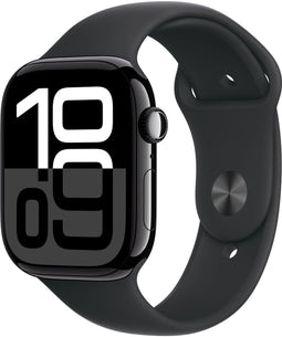 Apple Watch Series 10 - Wifi - 46mm - Zwarte Aluminium Case met Zwart Sportbandje - M/L