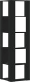 vidaXL - Boekenkast - 5-laags - hoek - 50x50x179 - cm - bewerkt - hout - zwart
