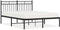 vidaXL - Bedframe - met - hoofdbord - metaal - zwart - 135x190 - cm