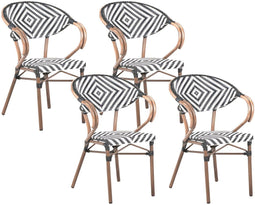 Set van 4 tuinstoelen RIFREDDO Zwart/wit