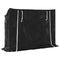 vidaXL - Haardhoutrek - met - regenhoes - 151x40,5x110,5 - cm - staal