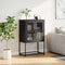 vidaXL - Hoge - kast - 68x39x107 - cm - staal - zwart