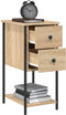 vidaXL - Nachtkastje - 32x42x70 - cm - bewerkt - hout - sonoma - eikenkleurig