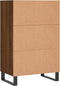 vidaXL - Hoge - kast - 57x35x90 - cm - bewerkt - hout - bruin - eikenkleur