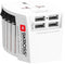 Skross MUV 4xUSB - Universele reisadapter met 4 USB-poorten - Wit