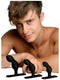 Master Series - P-Spot Plugger - 3 Anaal Pluggen met Harnas - Zwart