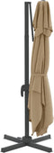 vidaXL - Zweefparasol - met - dubbel - dak - 300x300 - cm - taupe