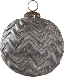 PTMD Mallin Kerstbal - H10 x Ø10 cm - Glas - Grijs