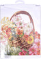 Thea Gouverneur - Borduurpakket met telpatroon - 3064A - Voorgesorteerde DMC Garens - Bloemenmand - Aida - 35 cm x 39 cm - DIY Kit