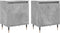 vidaXL - Nachtkastjes - 2 - st - 40x30x50 - cm - bewerkt - hout - betongrijs