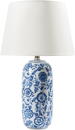 AIBONITO - Tafellamp - Wit/Blauw - Porselein/Linnen