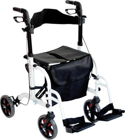 Aidapt transport rolstoel rollator - aluminium - wit