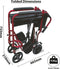 Aidapt transportrolstoel - aluminium - compact - rood