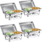 Chafing dish set RVS - 2 bakken GN 1/2 - 9L capaciteit - (2 stuks)