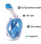 X10 Snorkelmasker - Full Face Masker - Panoramisch zicht - Blauw - L/XL