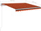vidaXL - Luifel - handmatig - uittrekbaar - met - LED - 350x250 - cm - oranje - en - bruin