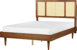 AURAY - Tweepersoonsbed - Lichthout - 140 x 200 cm - Rubberhout