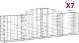 vidaXL - Schanskorven - 7 - st - gewelfd - 300x30x80/100 - cm - gegalvaniseerd - ijzer