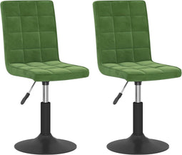 vidaXL - Eetkamerstoelen - draaibaar - 2 - st - fluweel - donkergroen