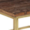 vidaXL - Salontafel - roestvrij - staal - en - massief - bielshout - goudkleurig