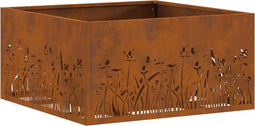 vidaXL - Vierkante - Vuurplaats - 60x60x30 - cm - Weervast - Staal
