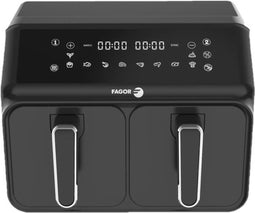 Airfryer 8L - FAGOR - Olievrije friteuse 2 tanks van 4L - 2200W - 8 programma's - Zwart