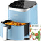 Airfryers 4L,Fabuletta1680W Compacte Airfryers met 9 Voorinstellingen, sky bleu