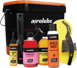 Airolube Cleanest Bike Oil - Duurzaam - Biologisch - 8-delig - Compleet pakket - Fiets onderhoudsset - Fietsketting Reiniger - Kettingolie fiets - Fietsketting smeermiddel