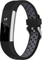 iMoshion Bandje Geschikt voor Fitbit Alta (HR)/Grijs - iMoshion Siliconen sport band zilveren gesp zonder pinnetje - Zwart